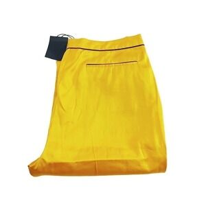 Tombolini Cotton Silk Orange Slacks Black Pipe Detailing SZ40 NWT